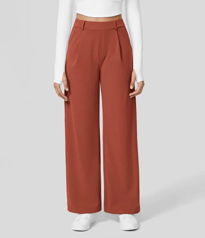 Shapiva™ High Waisted Side Pocket Straight Leg Work Pants