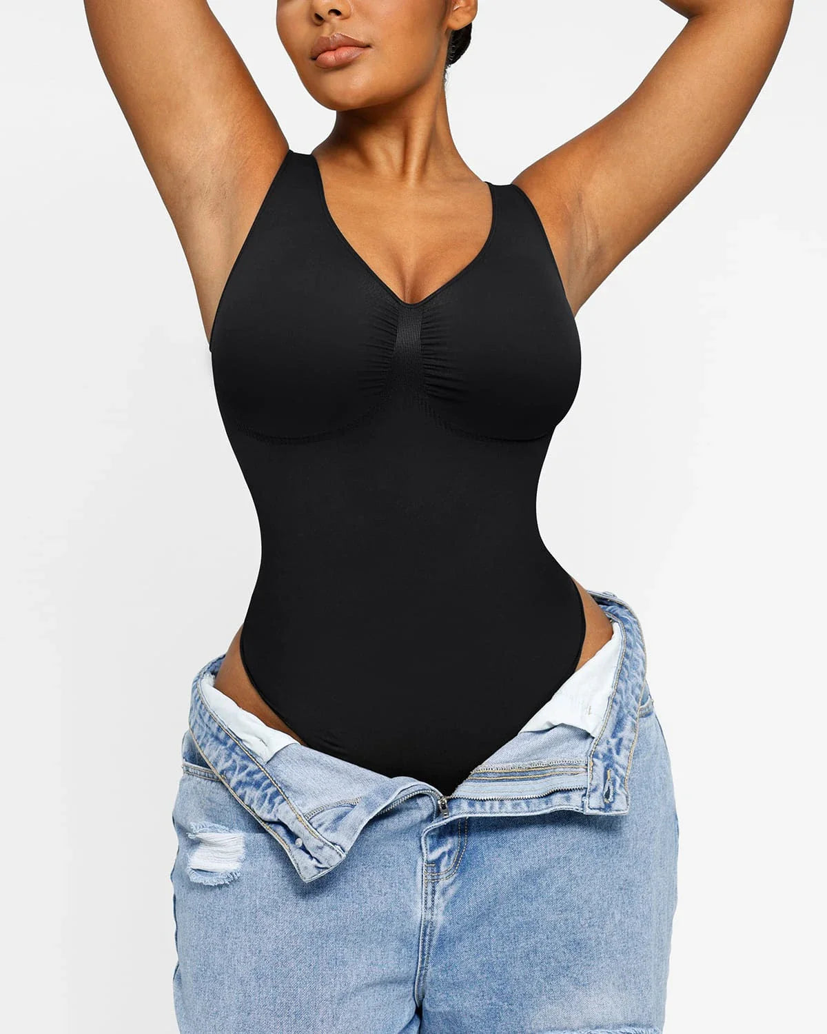 2.0 V-Neck Thong Bodysuit