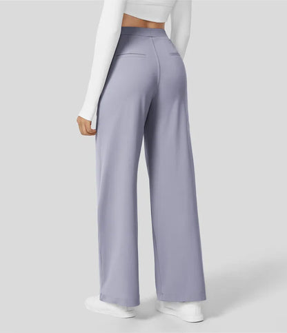 Shapiva™ High Waisted Side Pocket Straight Leg Work Pants