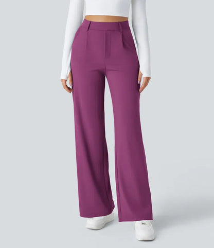 Shapiva™ High Waisted Side Pocket Straight Leg Work Pants