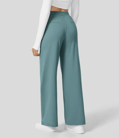 Shapiva™ High Waisted Side Pocket Straight Leg Work Pants