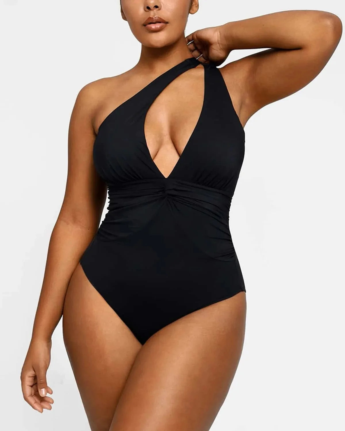 Smart Sculpt Ruched Twist-Front Shaping Swimsuit