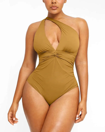 Smart Sculpt Ruched Twist-Front Shaping Swimsuit