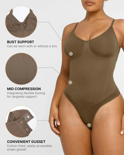 Waist Boning Corset Bodysuit